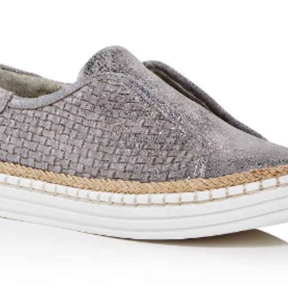 J Slides Metallic Gray Slip-On Sneakers - Picture 1 of 5